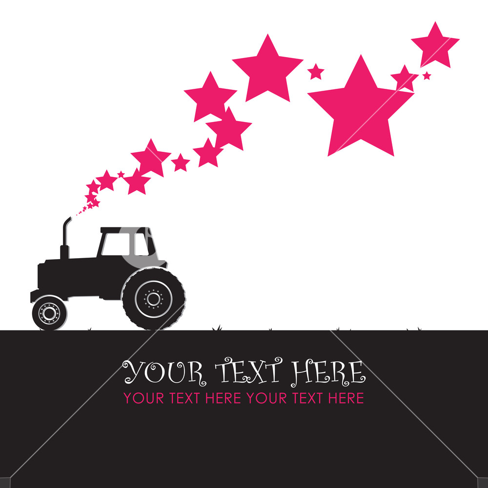 Abstract Vector Illustration With Tractor And Stars Vector 1000x1000 Abstract Vector Illustration With Tractor And Stars Vector