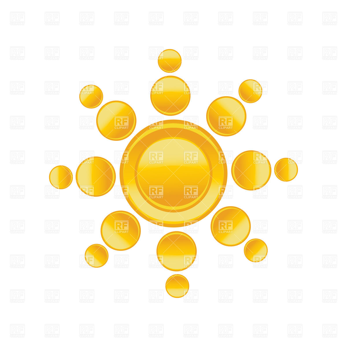 Abstract Sun Made Of Yellow Circles Vector Image Of Objects 1200x1200 Abstract Sun Made Of Yellow Circles Vector Image Of Objects