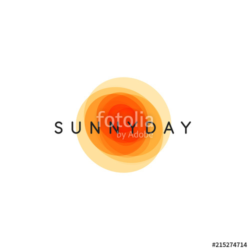 Sunny Day, Abstract Sun, Vector Logo Template, Round Orange Shapes 500x500 Sunny Day, Abstract Sun, Vector Logo Template, Round Orange Shapes