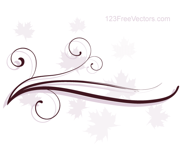 600x500 Abstract Swirl Floral Vector Background
