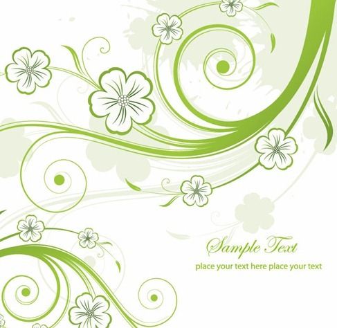 487x474 Abstract Green Floral Swirls Vector Graphic Floral Free Vector