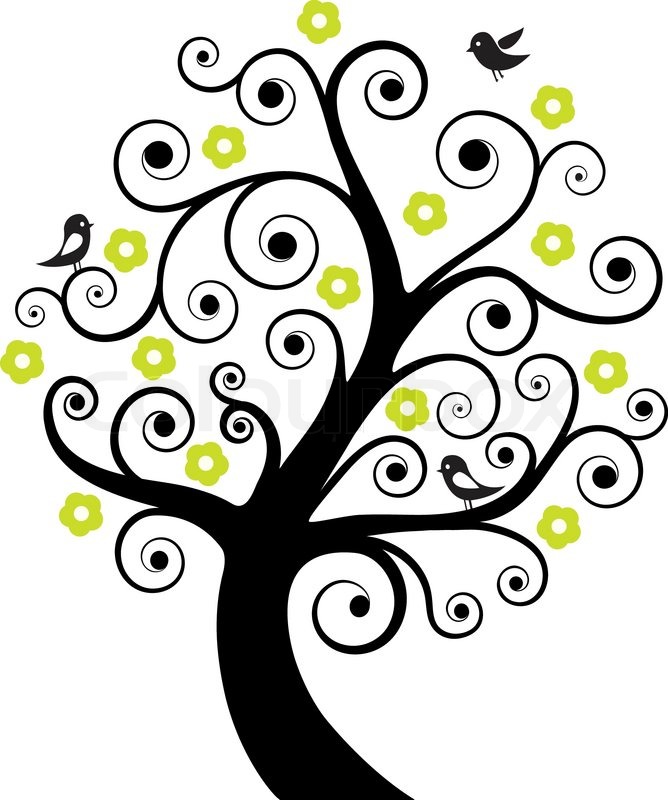 Abstract Tree With Birds Colorful Stock Vector Colourbox 668x800 Abstract Tree With Birds Colorful Stock Vector Colourbox