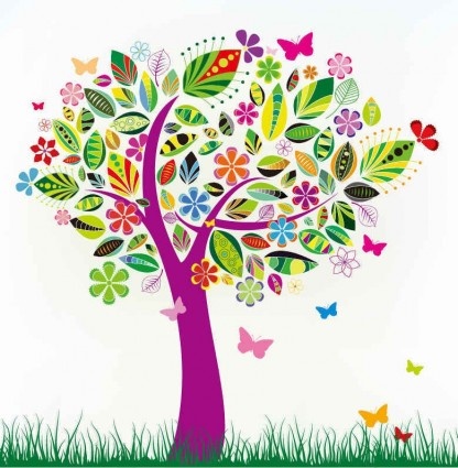 Abstract Tree With Flower Vector Free Vector In Encapsulated 416x425 Abstract Tree With Flower Vector Free Vector In Encapsulated