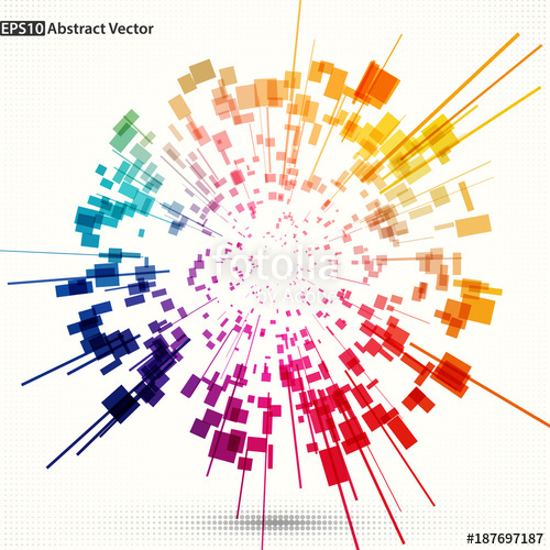 500x500 Abstract Vector Background Element Multicolored Rectangle Shapes