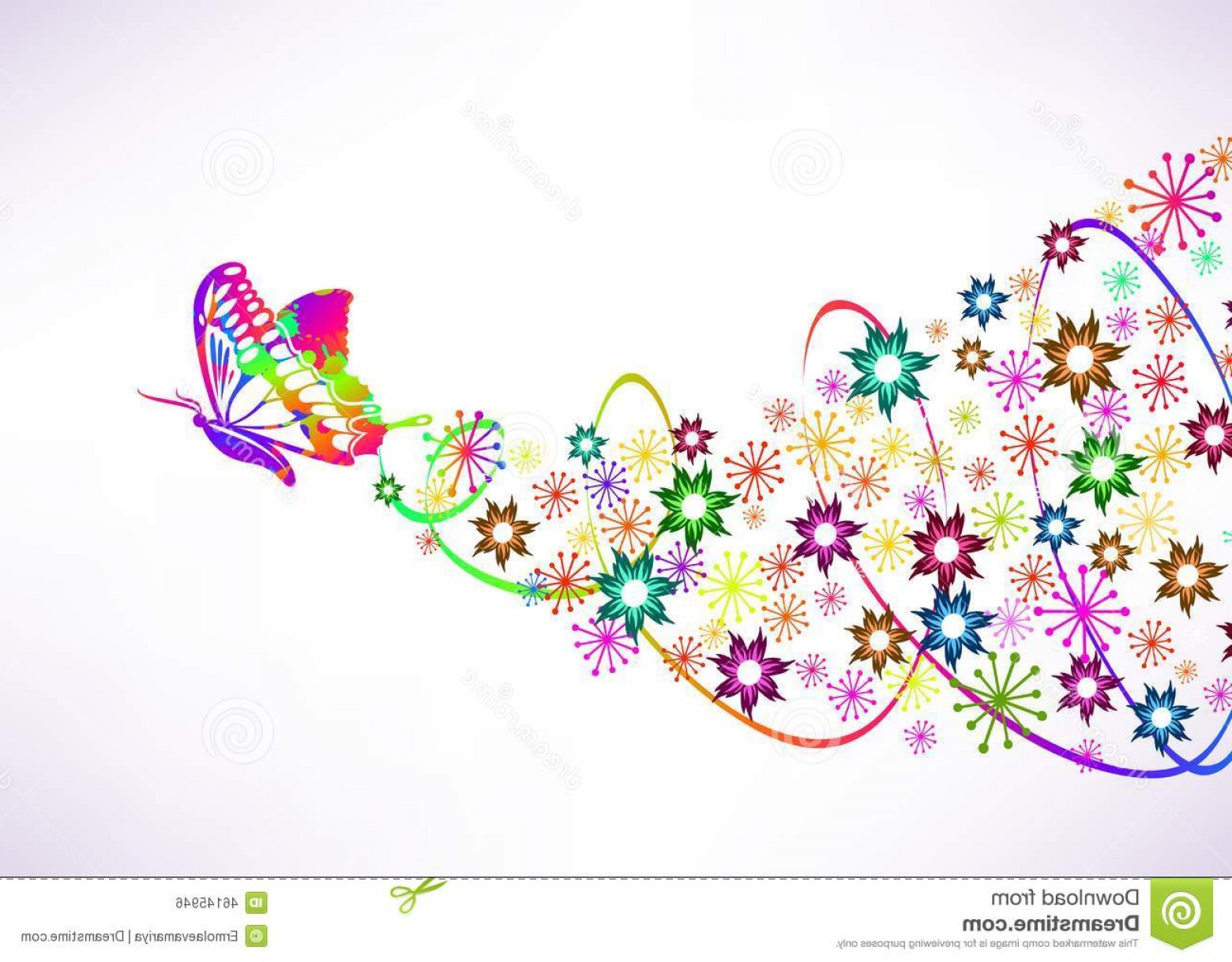 1560x1218 Stock Illustration Abstract Vector Background Butterfly Flowers