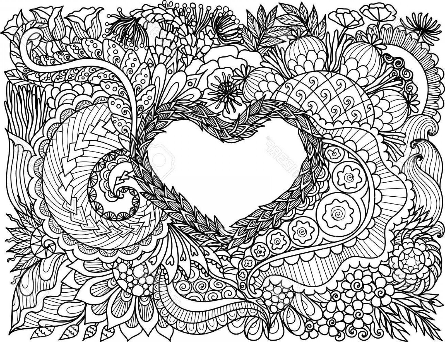 1560x1200 Photostock Vector Line Art Design Of Beautiful Abstract Flowers