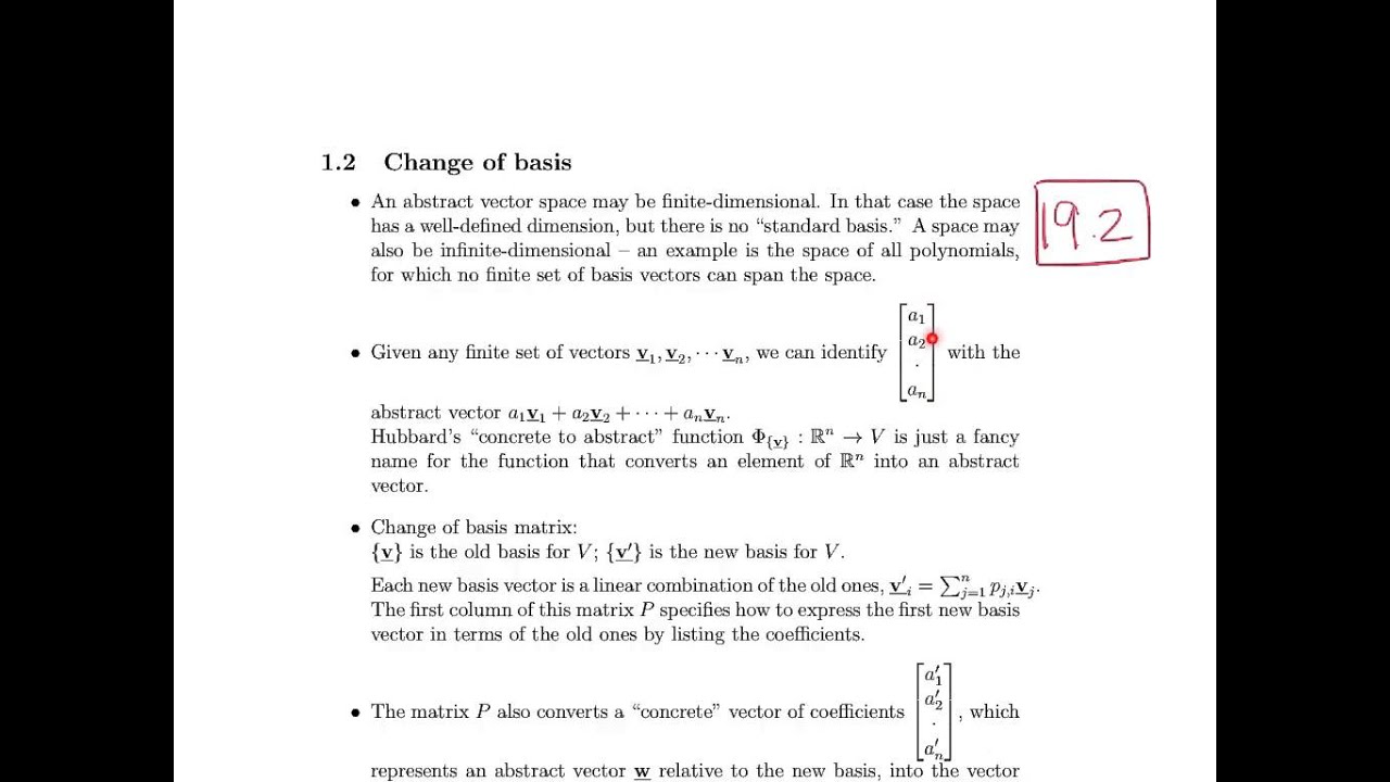 1280x720 Math Week Video Abstract Vector Spaces, Change Of Basis
