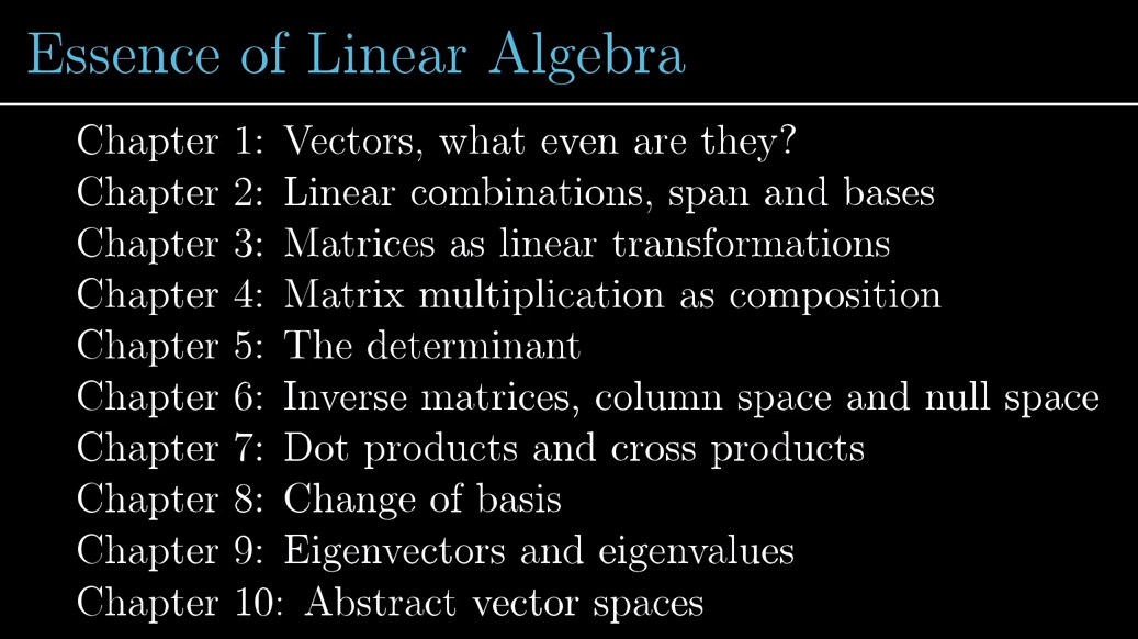 1037x582 Essence Of Linear Algebra