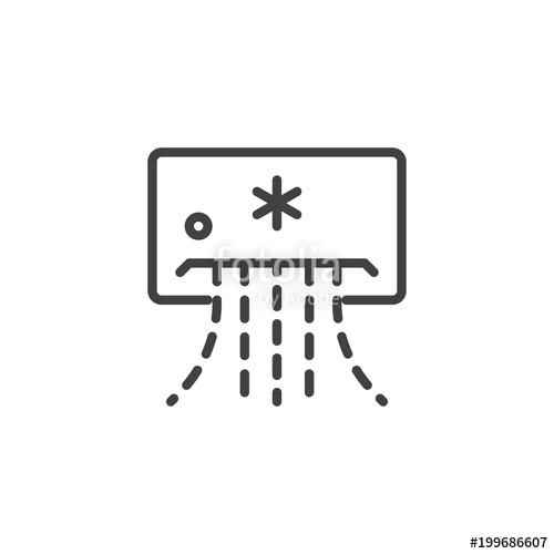 500x500 Split System Air Conditioner Outline Icon Linear Style Sign