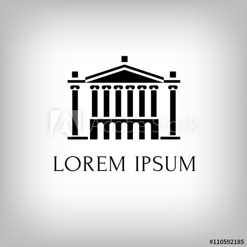 500x500 Logo Building With Columns Theatre Museum Bank Academy Vector