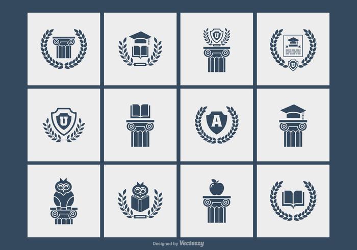 700x490 University And Academy Silhouette Symbols Vectors