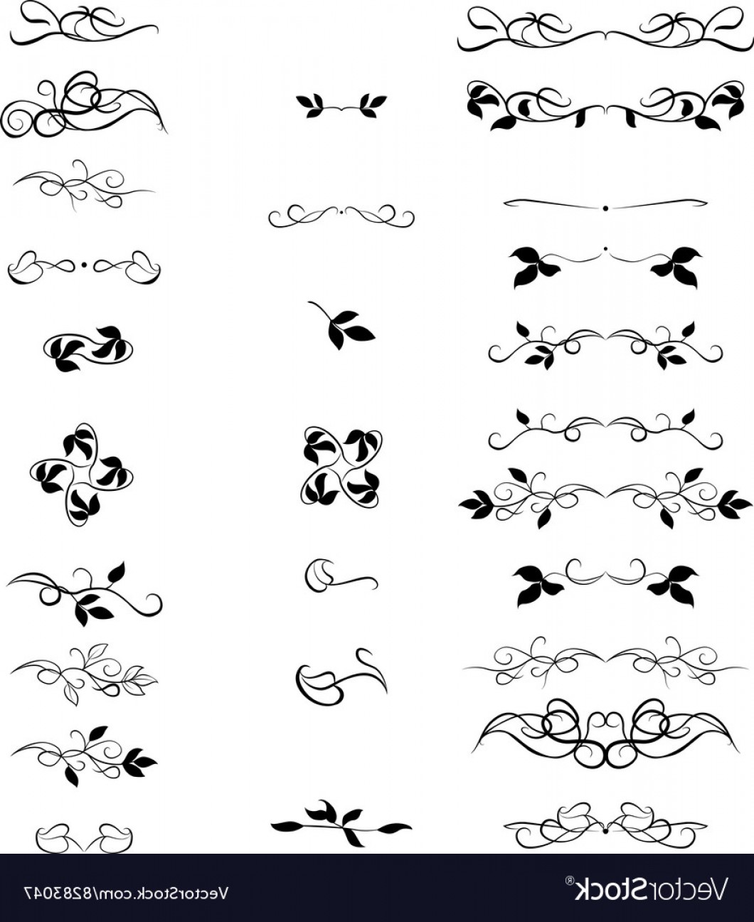 1060x1296 Hand Drawn Set Flourishes Accent Text Brackets Vector Cqrecords