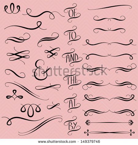 450x470 Hand Lettering Accents Hand Drawn Vector Flourishes, Accent Text