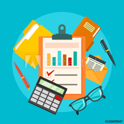 500x500 Accounting Concept Background Flat Illustration Of Accounting