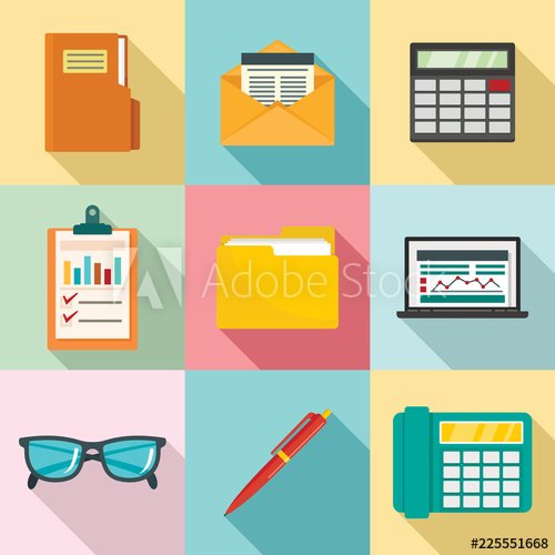 500x500 Accounting Icon Set Flat Set Of Accounting Vector Icons For Web