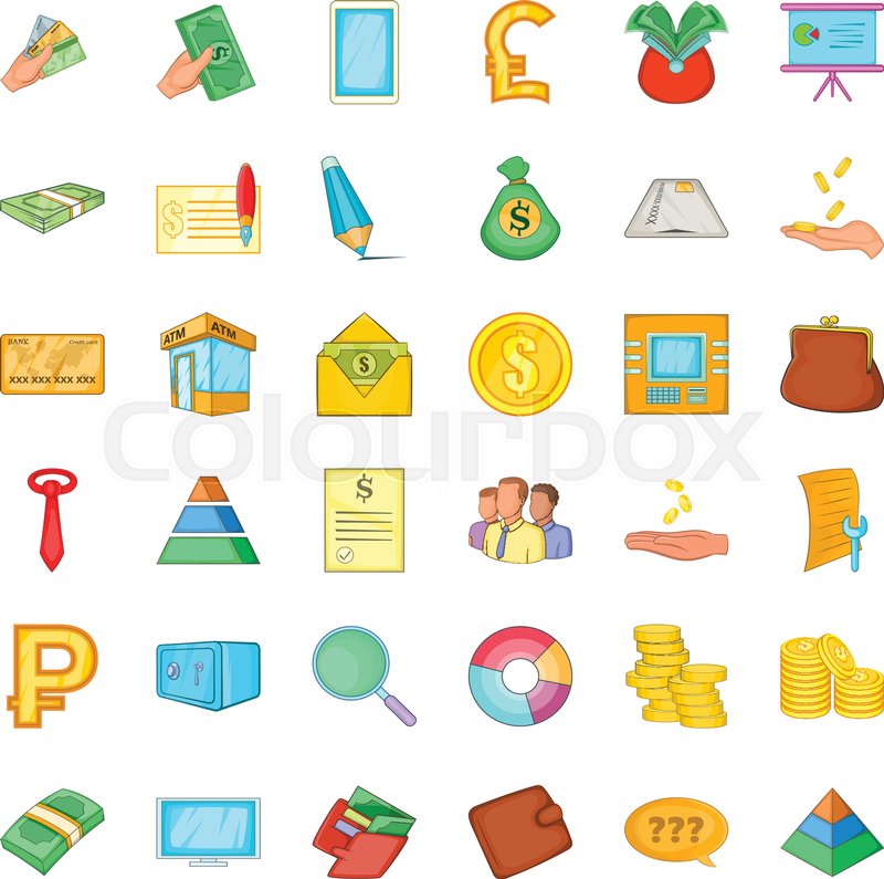 800x795 Accounting Icons Set Cartoon Style Of Stock Vector Colourbox
