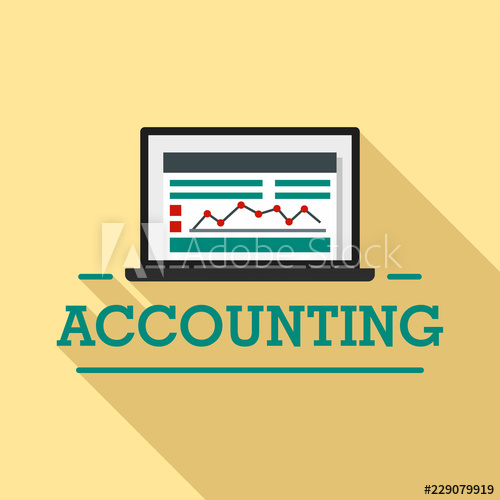 500x500 Laptop Accounting Logo Flat Illustration Of Laptop Accounting