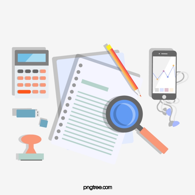 640x640 Vector Desktop Accounting, Calculator, File, Magnifier Png