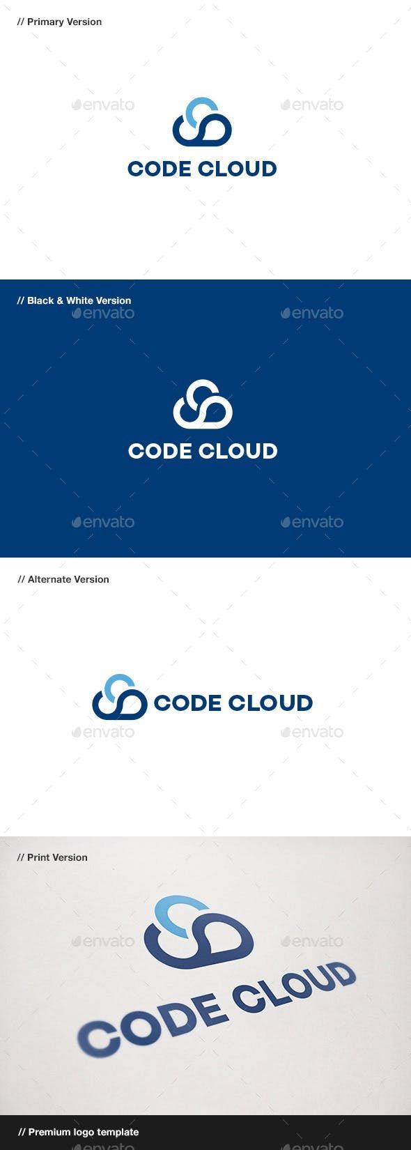 590x1650 Code Cloud Logo Vector