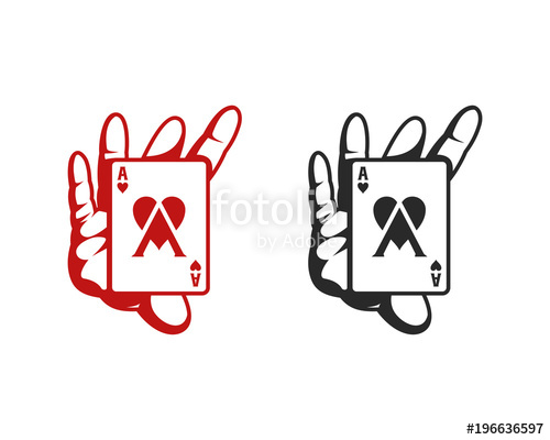 500x400 Black And Red Show Poker Cards Heart On The Letter Ace With Open