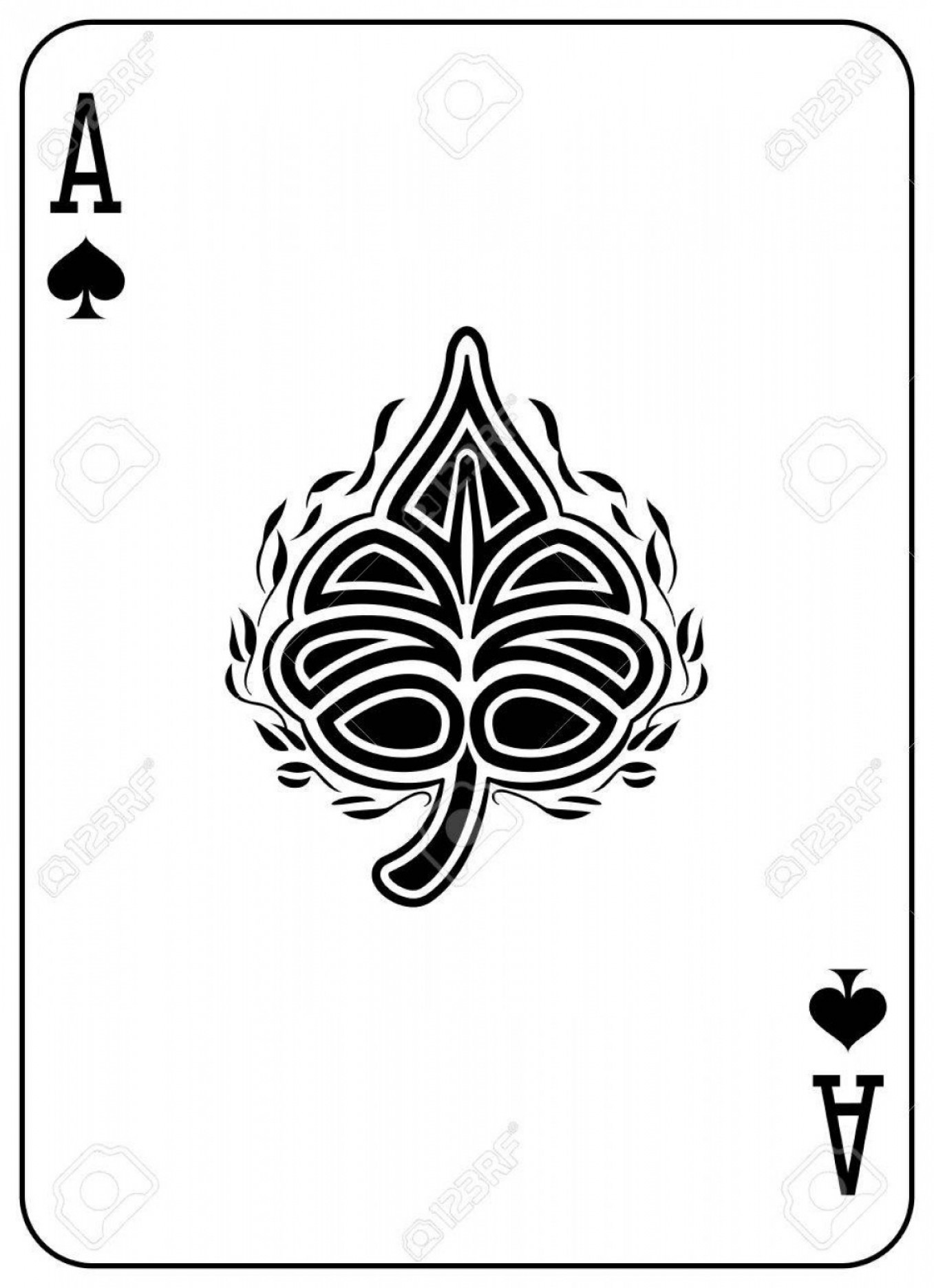 1357x1872 Photostock Vector Ace Of Spades That Slightly Reminds A Leaf Shape