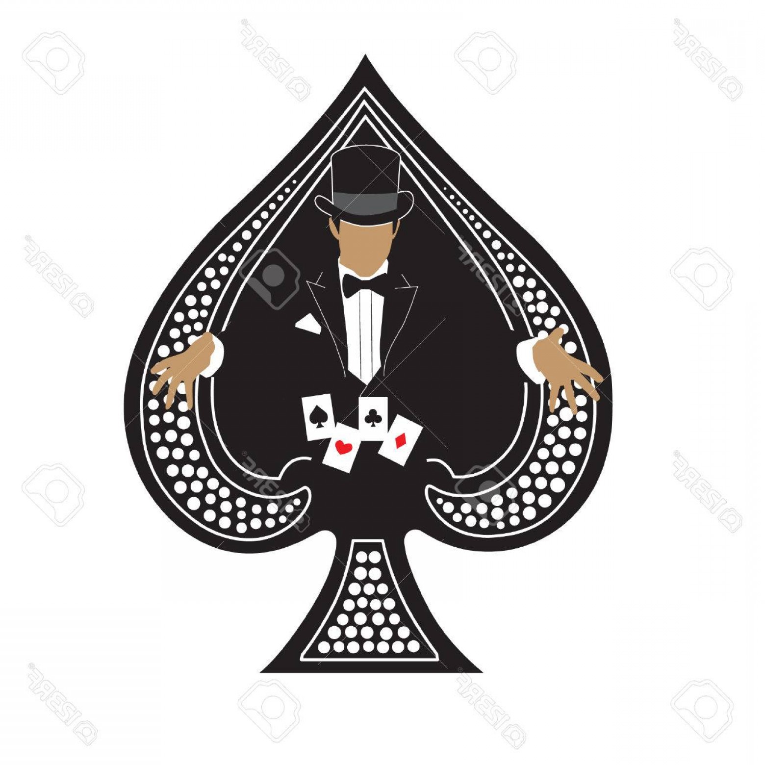 1560x1560 Photostock Vector Magician Playing Cards In Ace Spades Vector