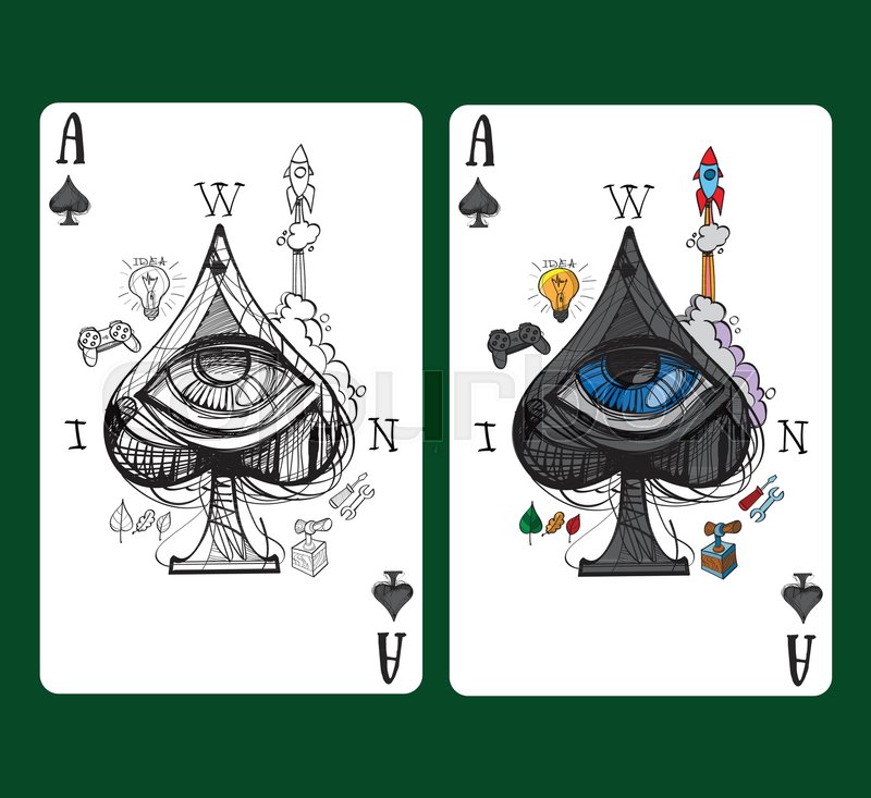 800x733 Playing Card Ace Of Spades Stock Vector Colourbox