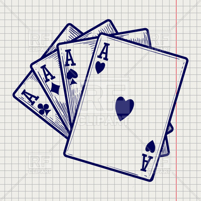 400x400 Ace Cards Set On Notebook