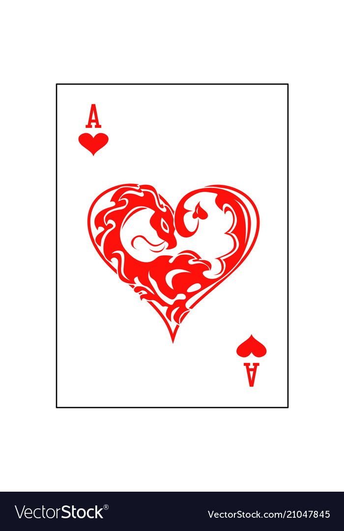 700x1080 Ace Hearts Dragon Royalty Free Vector Image