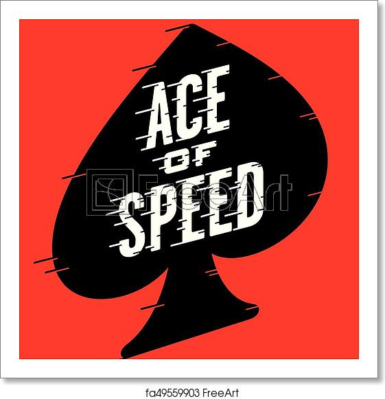 561x581 Free Art Print Of Ace Of Speed Retro Vector Design Vector
