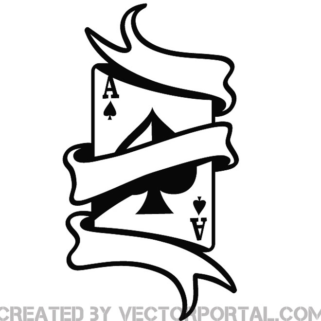 660x660 Ace Card With Ribbon Free Vector