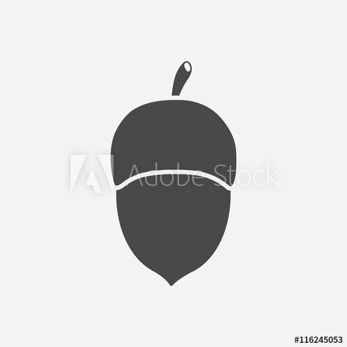 500x500 Acorn Vector Icon In Black Simple Style For Web