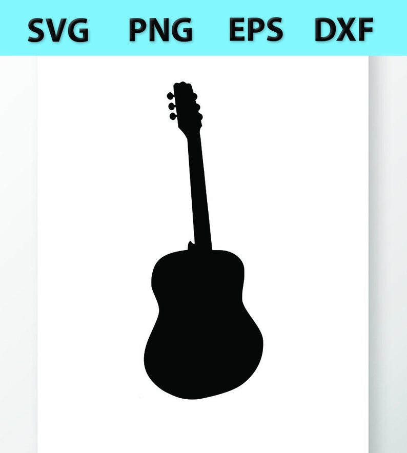 Acoustic Guitar Silhouette Vector at Vectorified.com | Collection of ...