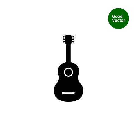 450x450 Vector Icon Of Classic Acoustic Guitar Silhouette Royalty Free