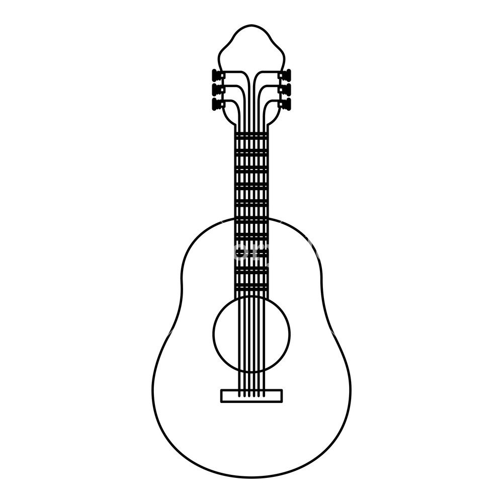 Acoustic Guitar Silhouette Vector at Vectorified.com | Collection of ...