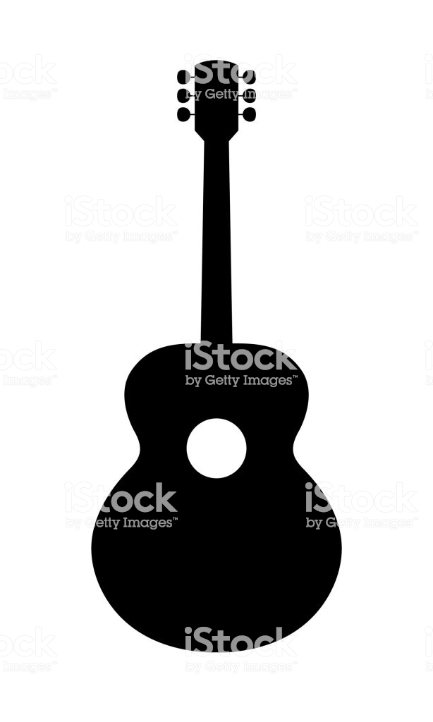 614x1024 Acoustic Guitar Silhouette Vector
