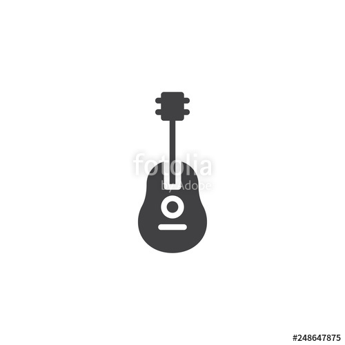 500x500 Acoustic Guitar Vector Icon Filled Flat Sign For Mobile Concept