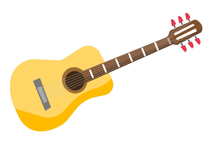 715x488 Classical Acoustic Guitar Vector Illustration