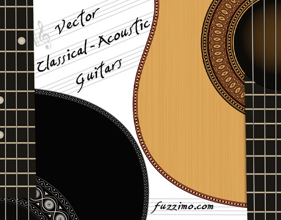 550x430 Free Vector Classical Acoustic Guitars Fuzzimo