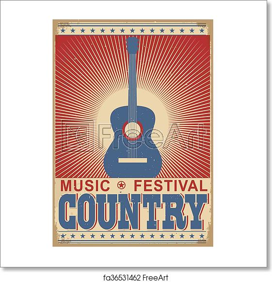 561x581 Free Art Print Of Music Festival Background With Guitar Vector