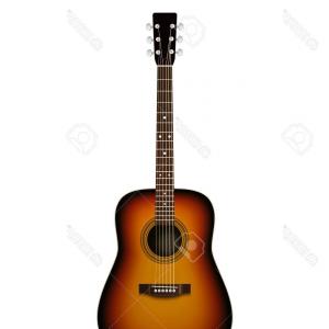 300x300 Realistic Isolated Acoustic Guitar Vector Illustration Cultracing