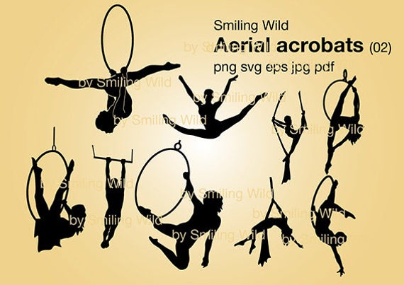 570x403 Aerial Acrobat Aerialist Clipart Vector Graphic Etsy