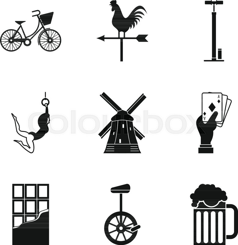 779x800 Bicycle Acrobat Icons Set Simple Set Stock Vector Colourbox