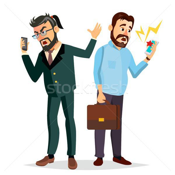600x600 Boss Shouting On Phone Vector Screaming, Problem, Quarrel Concept