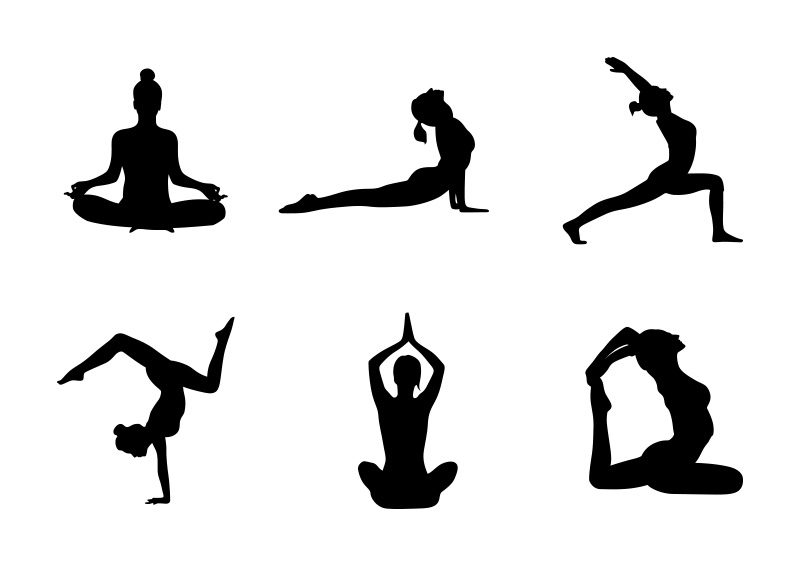 800x566 Yoga Silhouettes Vector