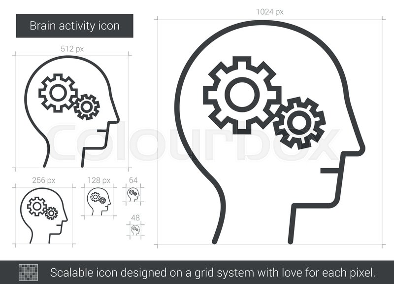 800x576 Brain Activity Vector Line Icon Stock Vector Colourbox