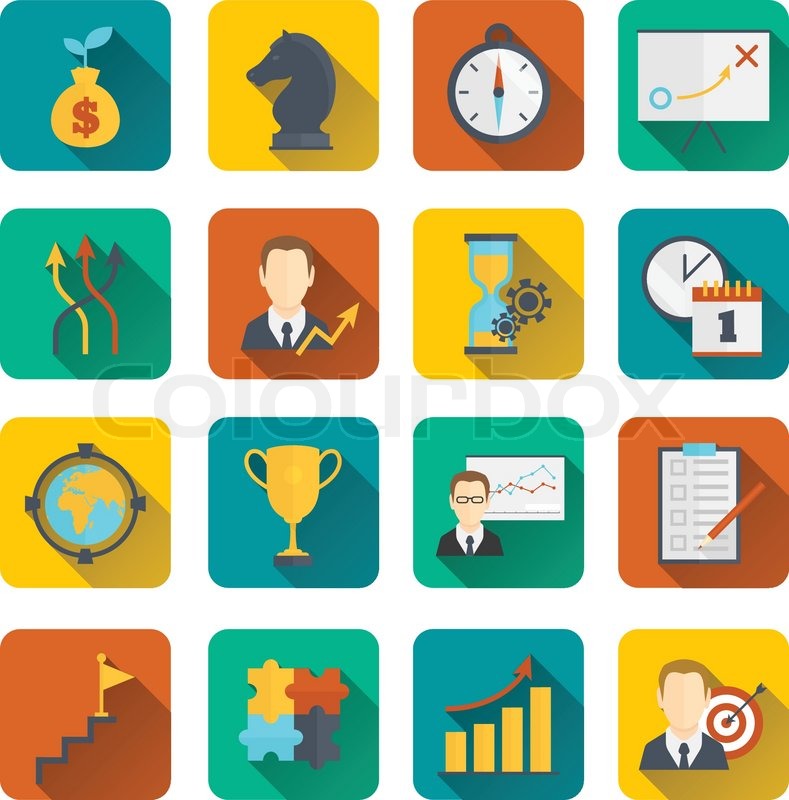 789x800 Business Strategy Planning Icon Flat Stock Vector Colourbox