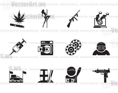 456x358 Silhouette Mafia And Organized Criminality Activity Icons