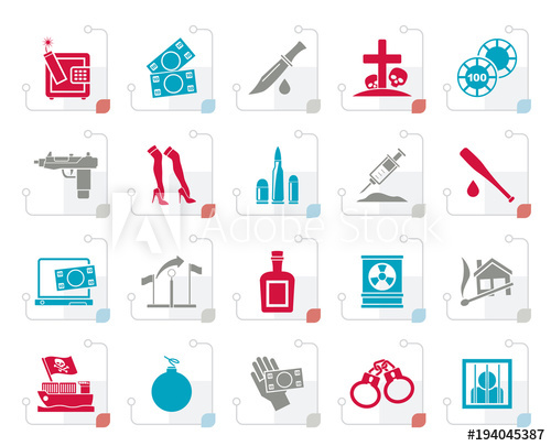 500x405 Stylized Mafia, Gangster And Organized Criminality Activity Icons