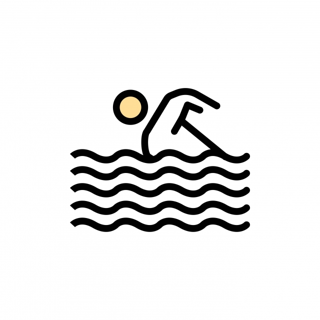 640x640 Activity Sport Swim Swimming Water Flat Color Icon Vector, Active
